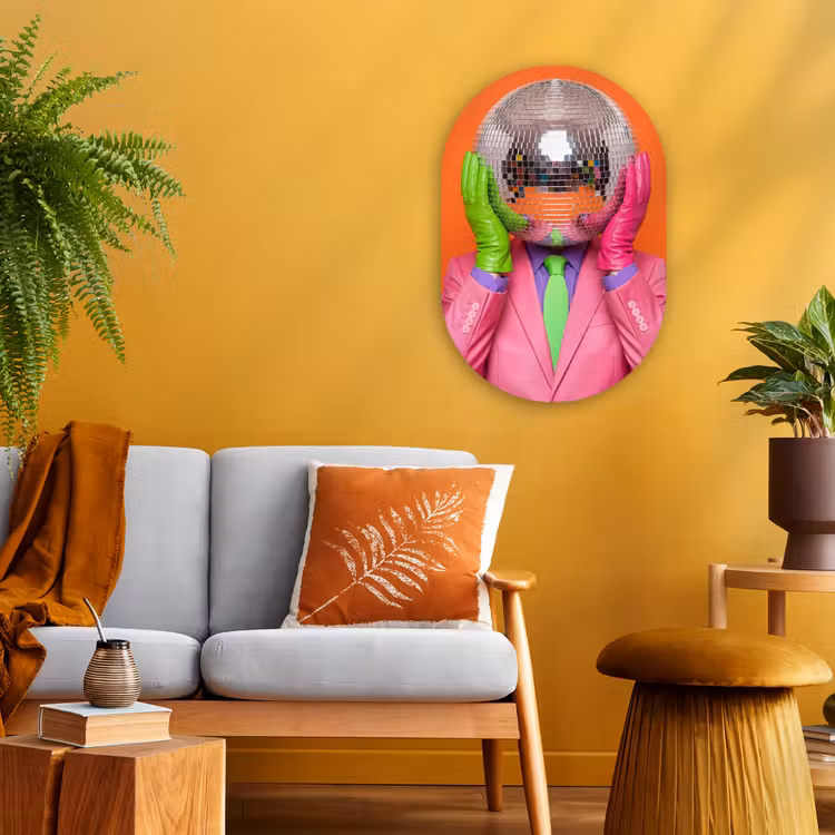 Muurovaal - Kunststof - Kunst - Disco bal - Kleurrijk - Modern - Studio — 1