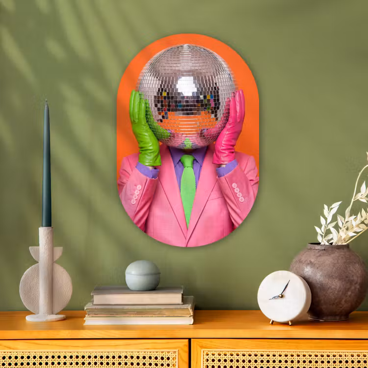 Muurovaal - Kunststof - Kunst - Disco bal - Kleurrijk - Modern - Studio — 2
