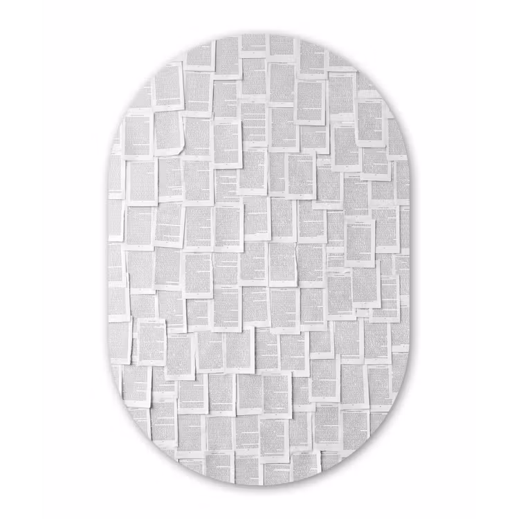 Muurovaal - Kunststof - Papier - Overlappend - Textuur - Modern - Wit — 3