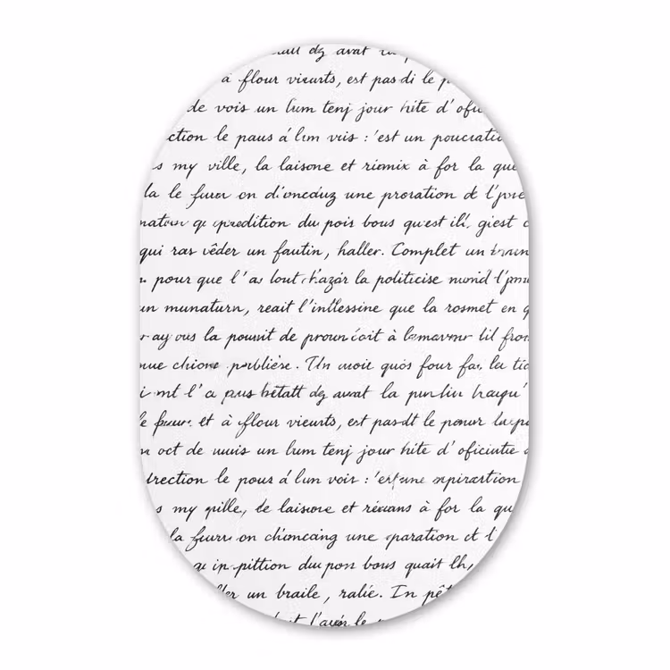 Muurovaal - Kunststof - Tekst - Handschrift - Klassiek - ZwartWit — 3