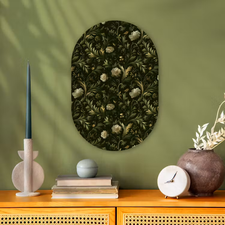 Muurovaal - Kunststof - Botanisch - Naadloos - Bloemen — 2