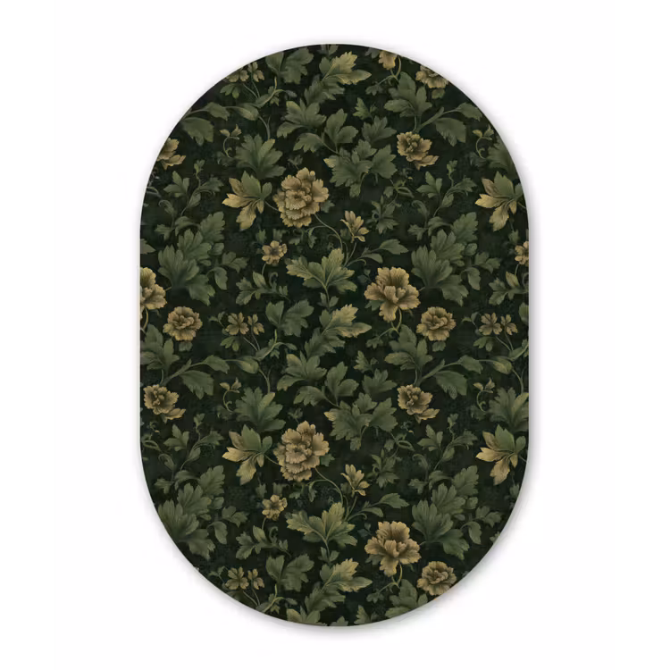 Muurovaal - Kunststof - Donker - Groen - Goud - Botanisch — 3
