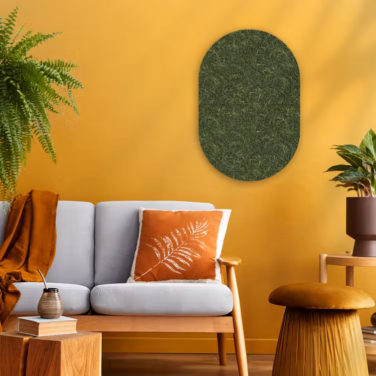 Muurovaal - Kunststof - Donker - Groen - Krullend - Botanisch — 1
