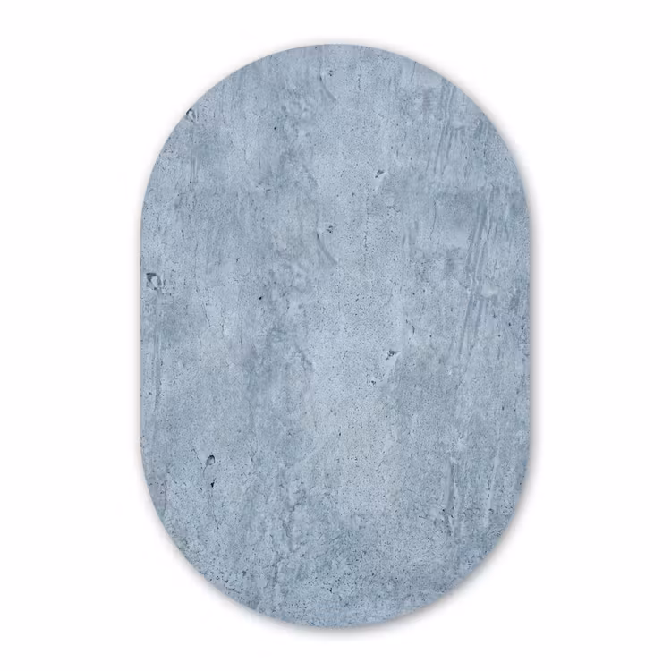 Muurovaal - Kunststof - Oppervlak - Ruw - Abstract - Modern - Grijs — 3