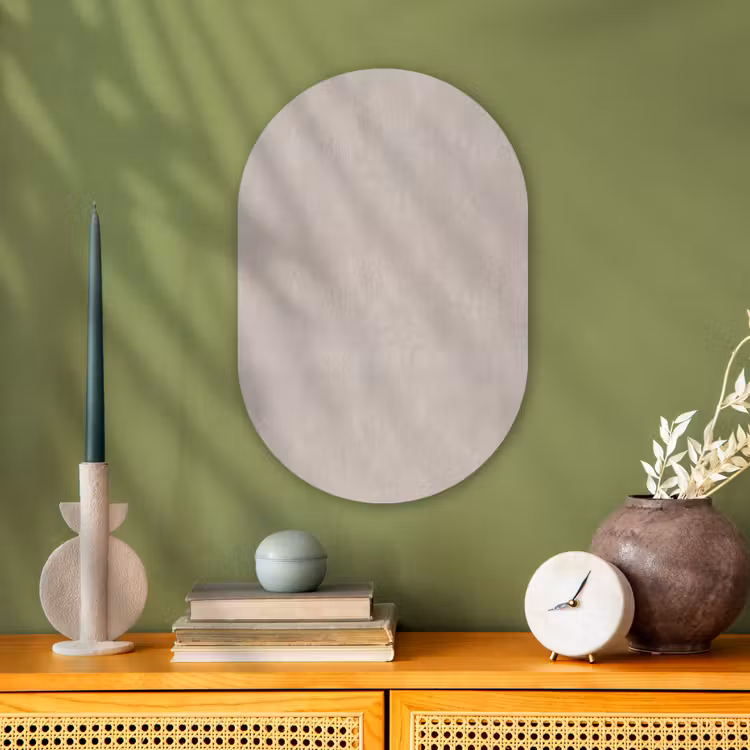 Muurovaal - Kunststof - Textuur - Effen - Abstract - Beige — 2