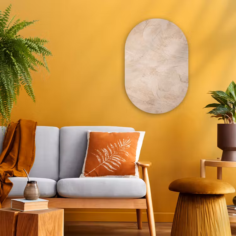 Muurovaal - Kunststof - Textuur - Patroon - Abstract - Modern - Beige — 1