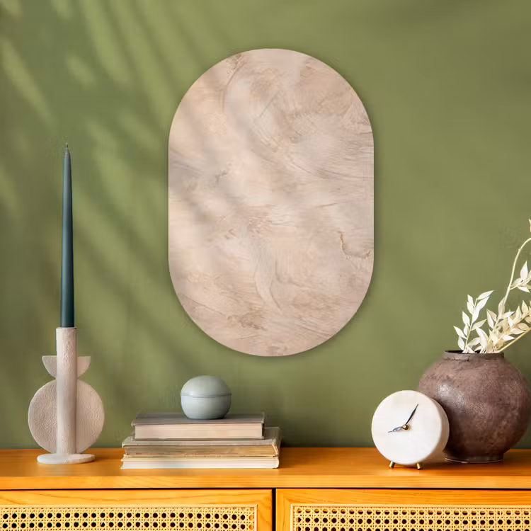 Muurovaal - Kunststof - Textuur - Patroon - Abstract - Modern - Beige — 2