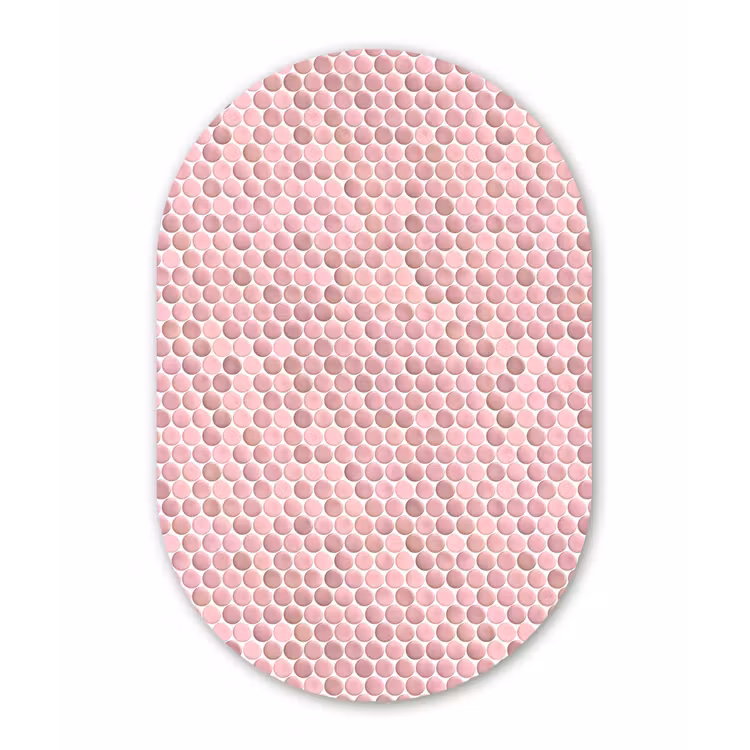 Muurovaal - Kunststof - Penny - Mozaïek - Lichtroze — 3