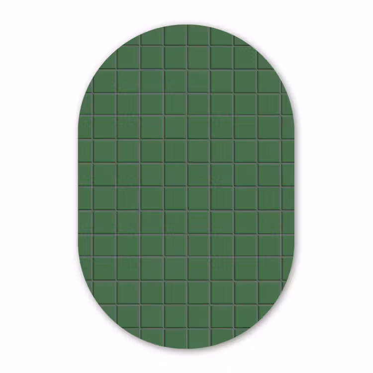 Muurovaal - Kunststof - Patroon - Tegels - Groen — 3
