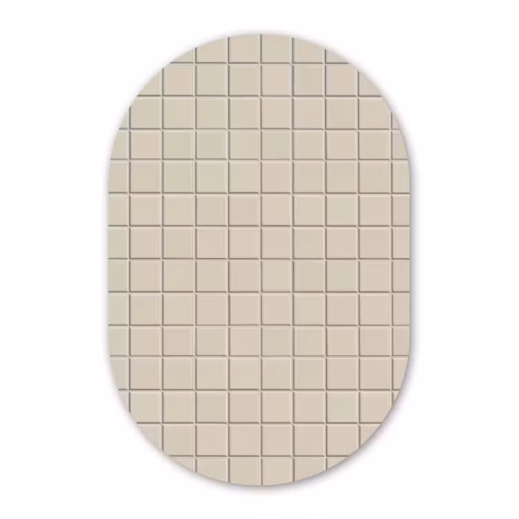 Muurovaal - Kunststof - Patroon - Tegels - Taupe — 2