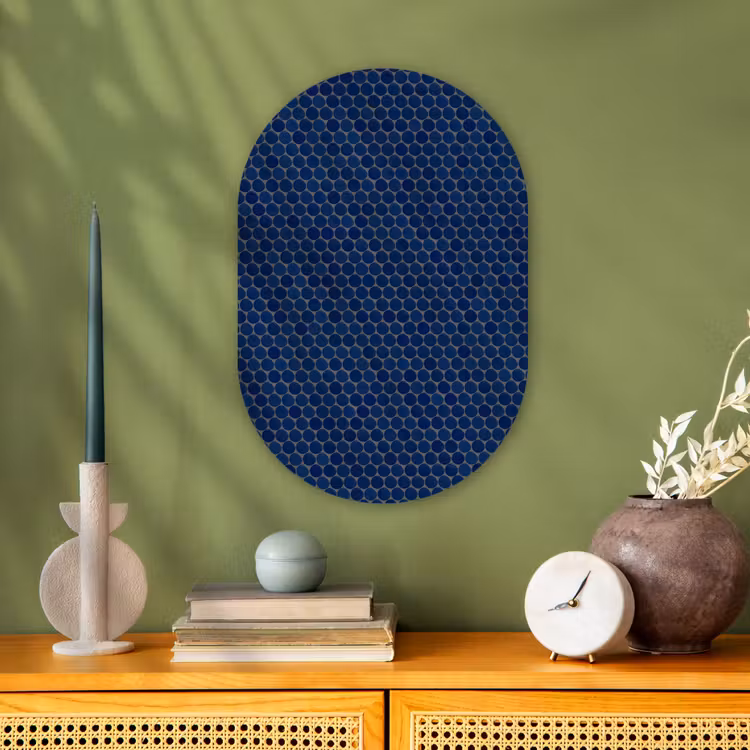 Muurovaal - Kunststof - Penny - Mozaïek - Donkerblauw — 2
