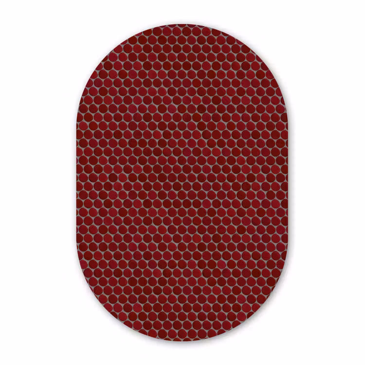 Muurovaal - Kunststof - Penny - Mozaïek - Rond - Rood — 3