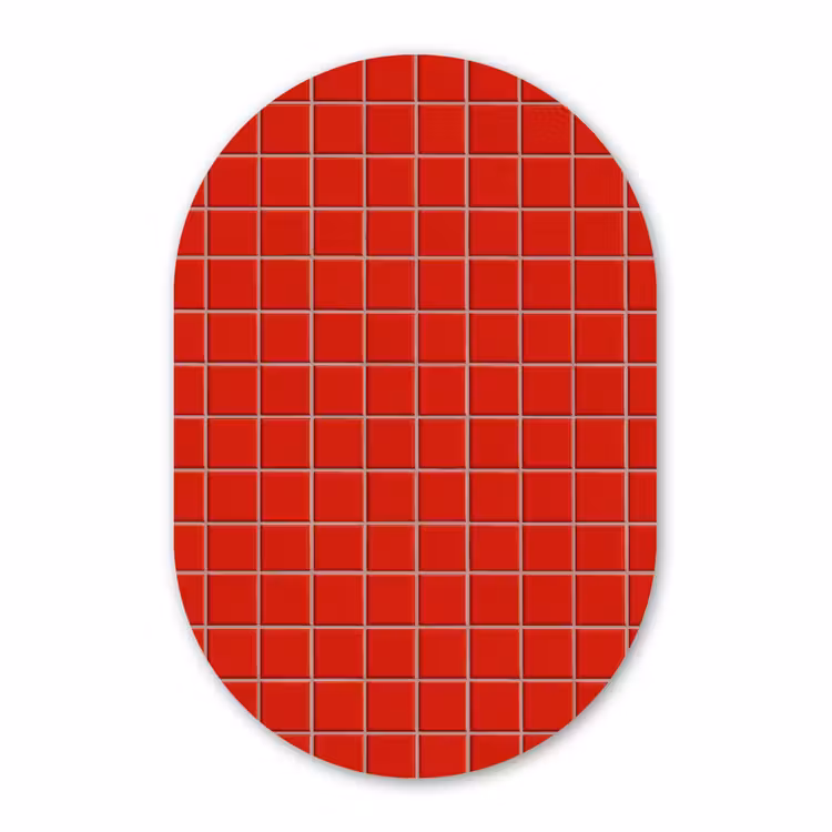 Muurovaal - Kunststof - Tegel - Patroon - Kersen - Rood — 3