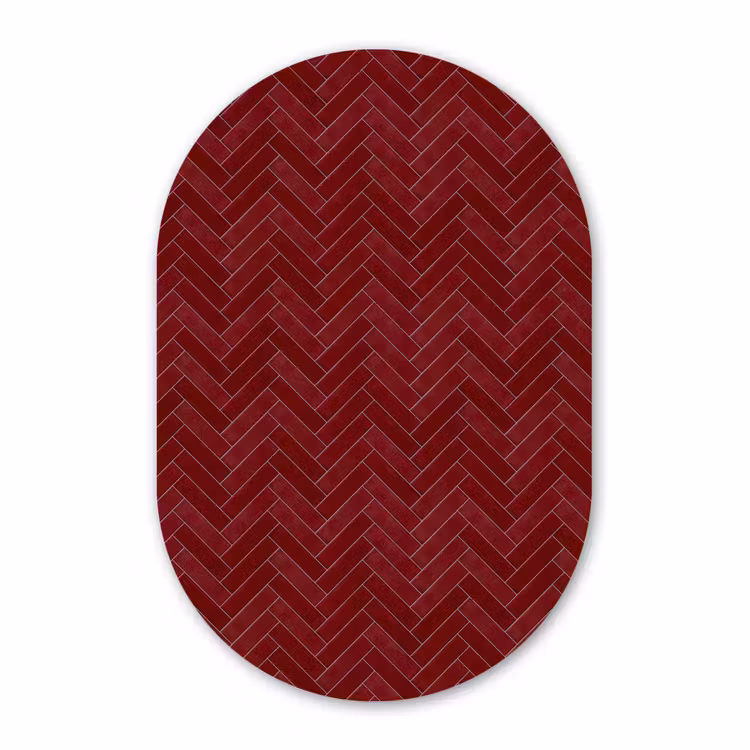 Muurovaal - Kunststof - Visgraat - Wandtegel - Bordeaux - Rood — 3
