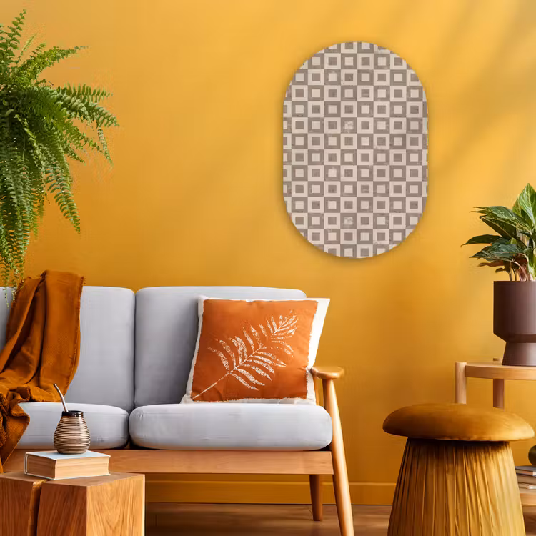 Muurovaal - Kunststof - Patroon - Marmer - Beige — 1
