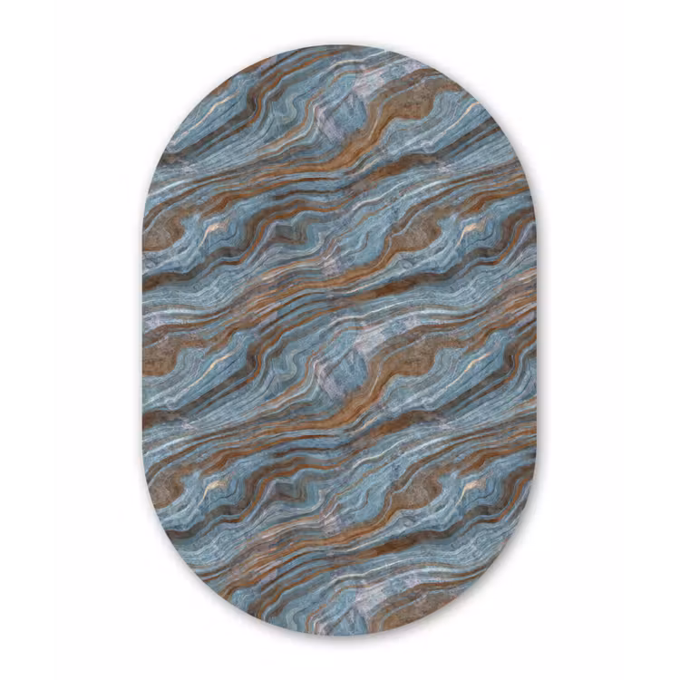 Muurovaal - Kunststof - Patroon - Steen - Blauw — 3