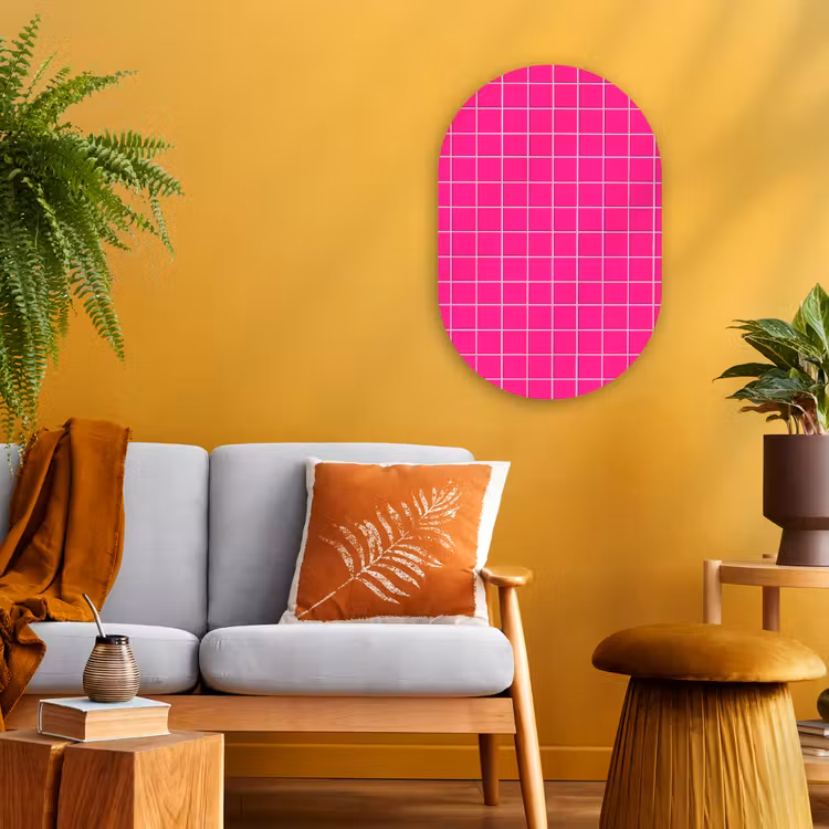 Muurovaal - Kunststof - Tegels - Vierkant - Fuchsia — 2