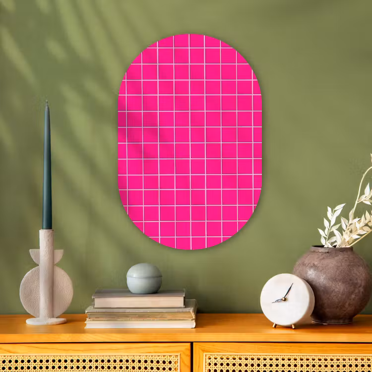 Muurovaal - Kunststof - Tegels - Vierkant - Fuchsia — 3