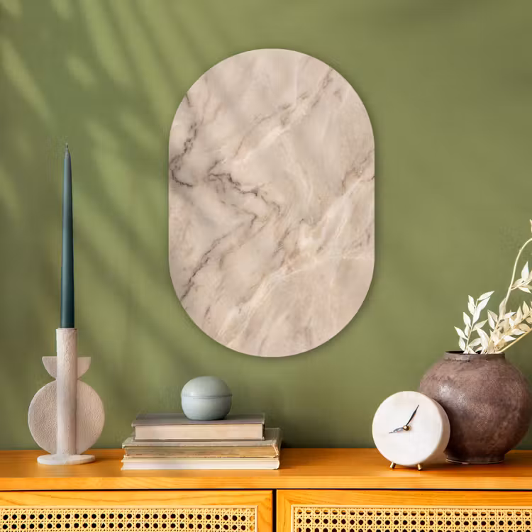 Muurovaal - Kunststof - Marmer - Patroon - Abstract - Modern - Beige — 2