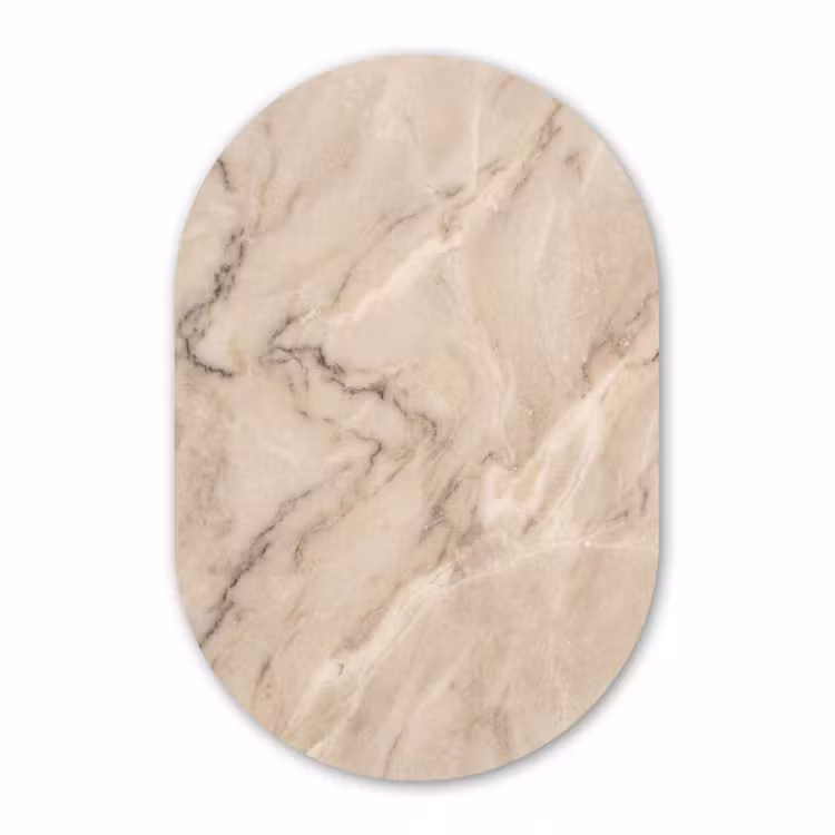 Muurovaal - Kunststof - Marmer - Patroon - Abstract - Modern - Beige — 3