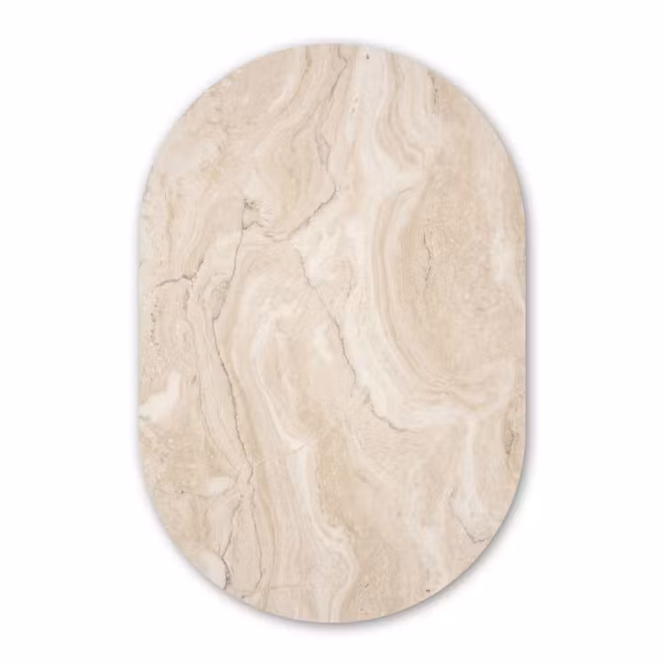 Muurovaal - Kunststof - Marmer - Patroon - Beige - Steen - Abstract — 3