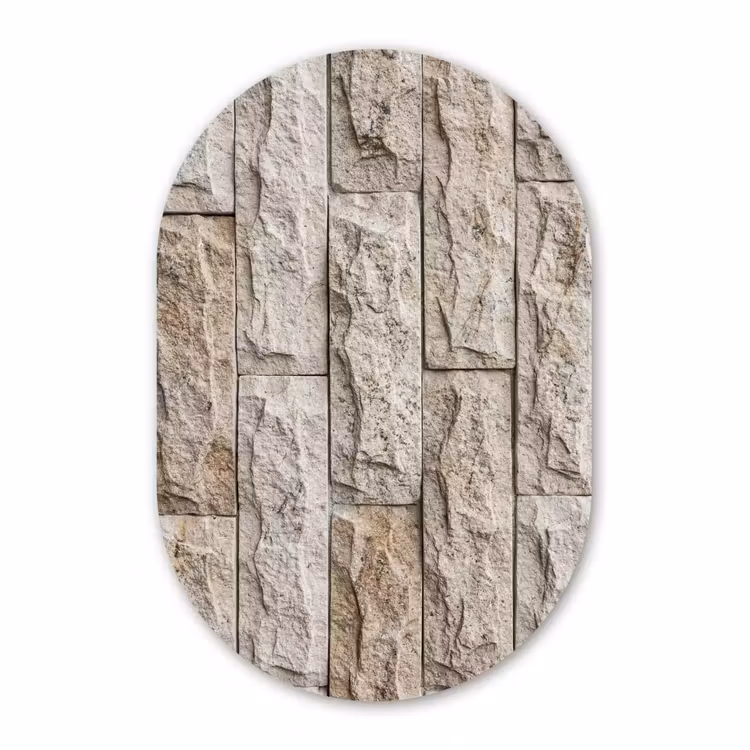 Muurovaal - Kunststof - Muur - Steen - Ruw - Beige - Textuur — 3