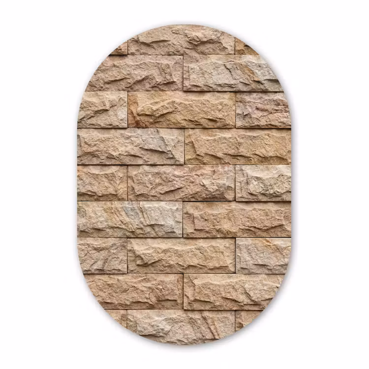 Muurovaal - Kunststof - Muur - Steen - Ruw - Textuur - Beige — 2