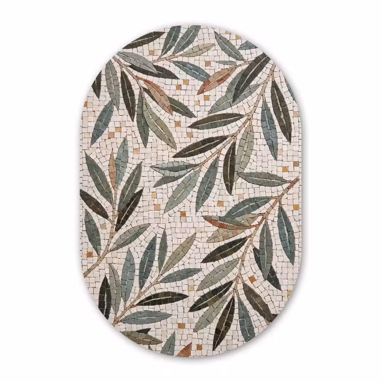 Muurovaal - Kunststof - Plant - Blad - Mozaïek - Groen — 3