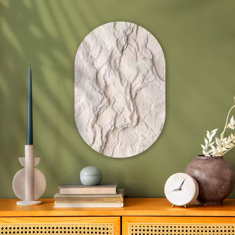 Muurovaal - Kunststof - Rots - Structuur - Natuur - Beige - Abstract — 2