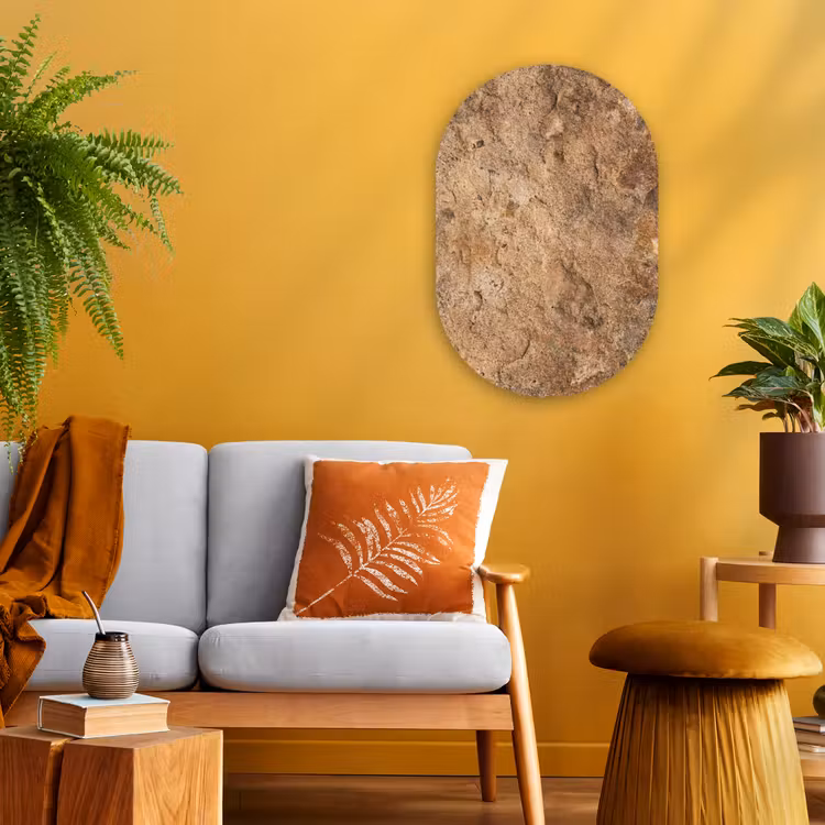 Muurovaal - Kunststof - Steen - Natuur - Textuur - Abstract - Bruin — 1