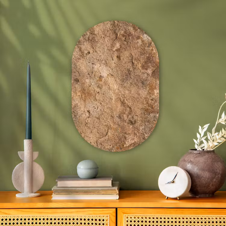 Muurovaal - Kunststof - Steen - Natuur - Textuur - Abstract - Bruin — 2