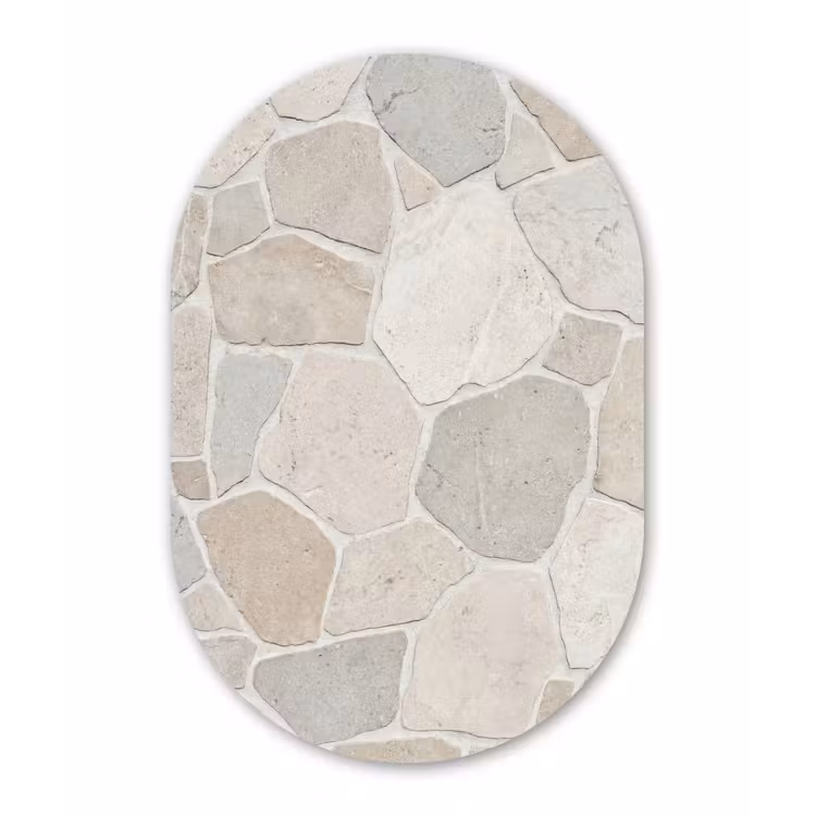 Muurovaal - Kunststof - Steen - Patroon - Textuur - Beige — 3