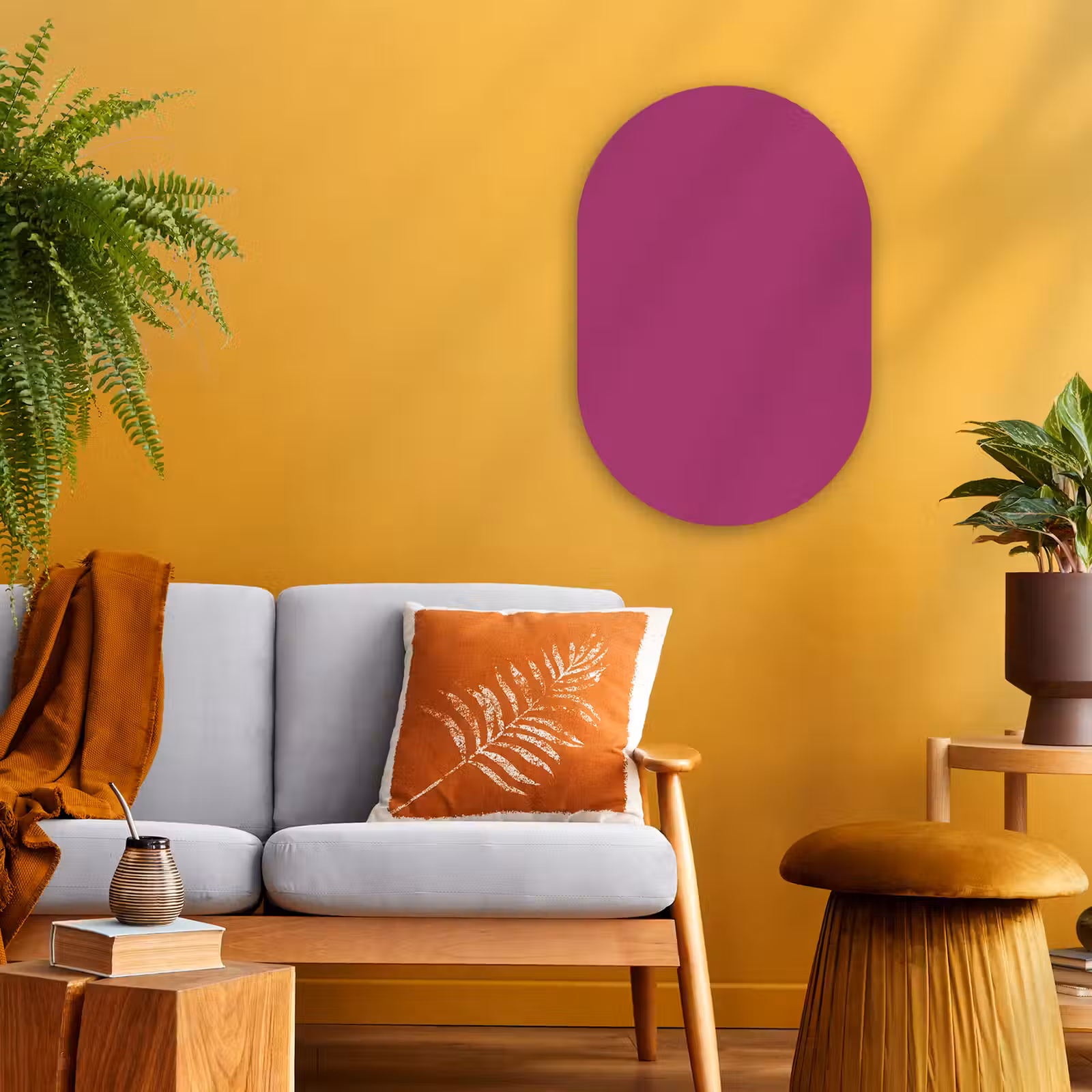 Muurovaal - Kunststof - Deep - Magenta - Paars — 1