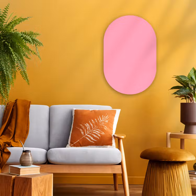 Muurovaal - Kunststof - Bubblegum - Pink - Roze — 1