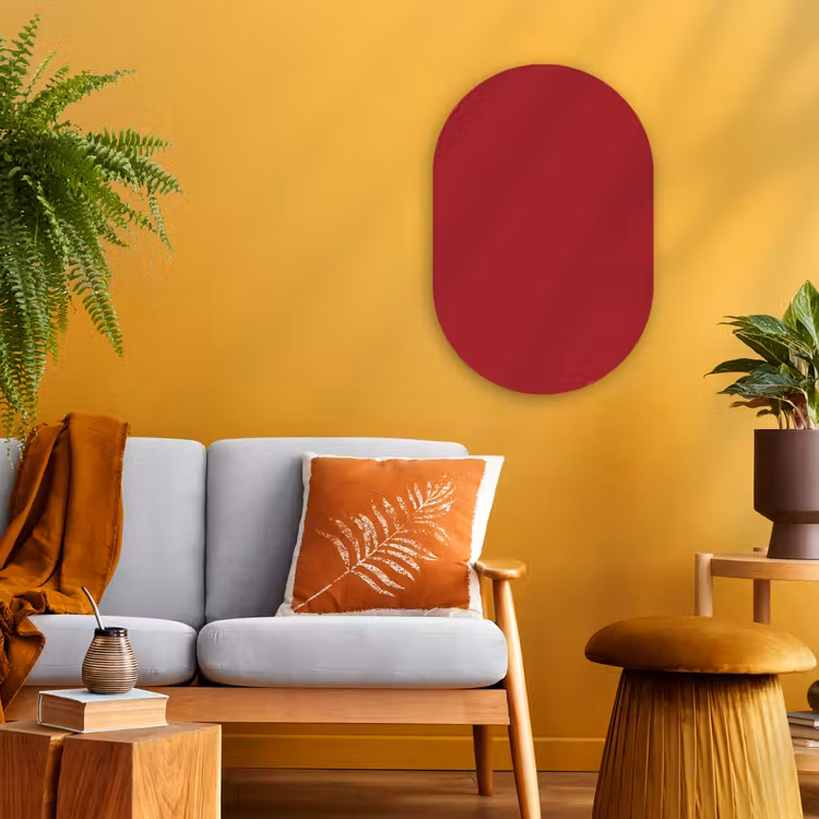 Muurovaal - Kunststof - Burgundy - Wine - Rood — 1