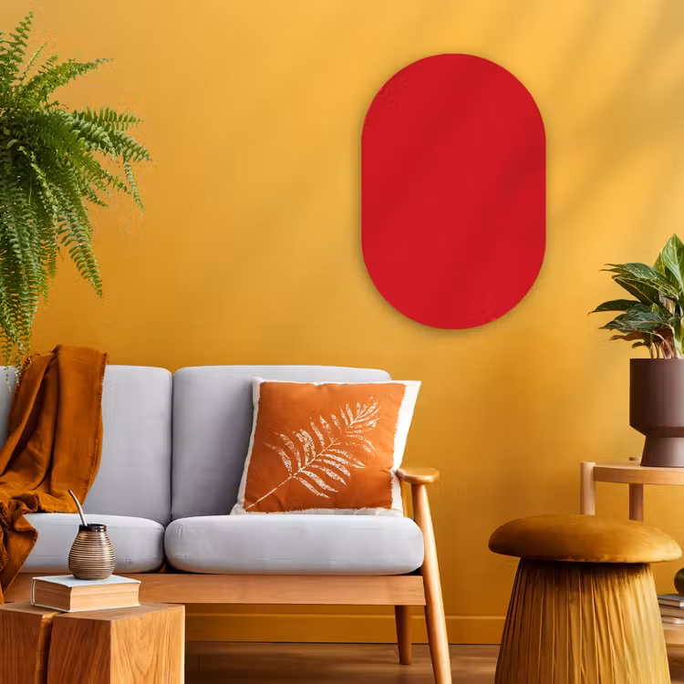 Muurovaal - Kunststof - Crimson - Velvet - Rood — 1