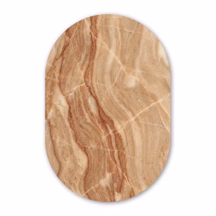 Muurovaal - Kunststof - Marmer - Ader - Natuur - Abstract - Beige — 3