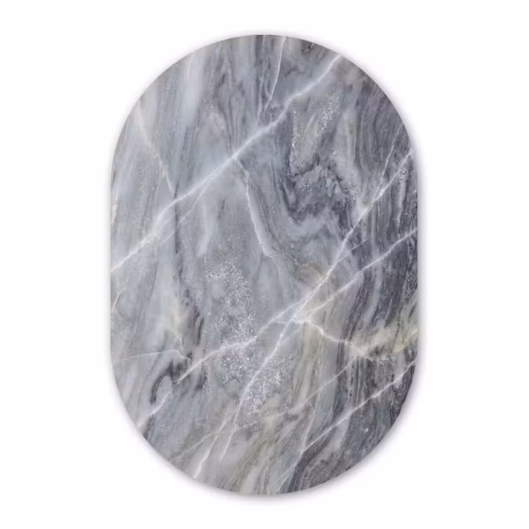 Muurovaal - Kunststof - Marmer - Ader - Patroon - Abstract - Grijs — 3