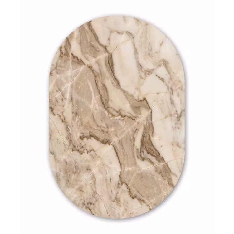 Muurovaal - Kunststof - Marmer - Aderen - Textuur - Beige - Modern — 3