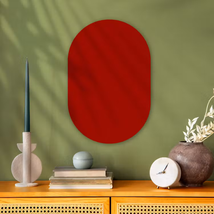 Muurovaal - Kunststof - Oxblood - Maroon - Rood — 1