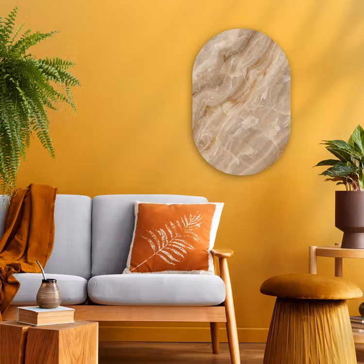 Muurovaal - Kunststof - Steen - Ader - Natuur - Modern - Beige — 2