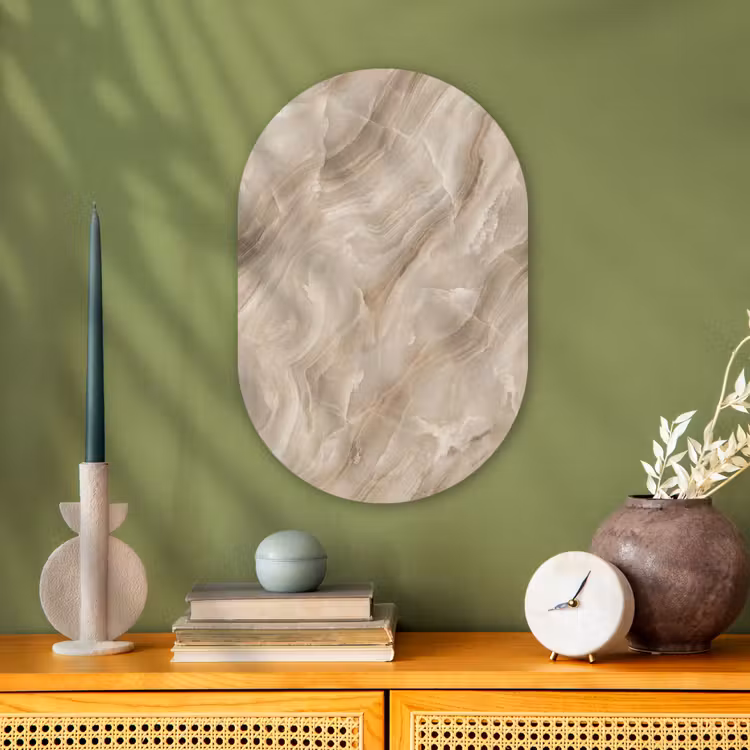 Muurovaal - Kunststof - Steen - Golvend - Abstract - Beige — 2