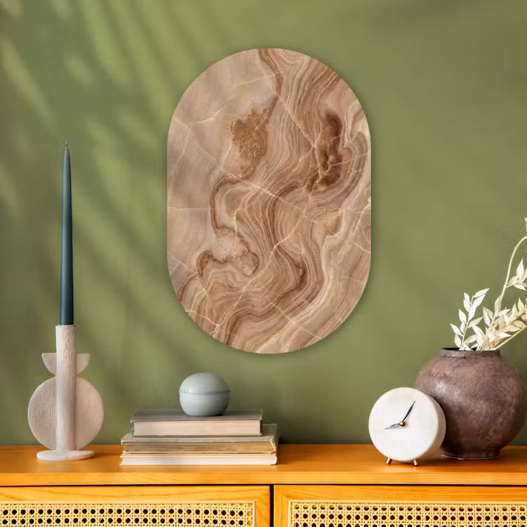 Muurovaal - Kunststof - Textuur - Golvend - Abstract - Warm - Bruin — 3