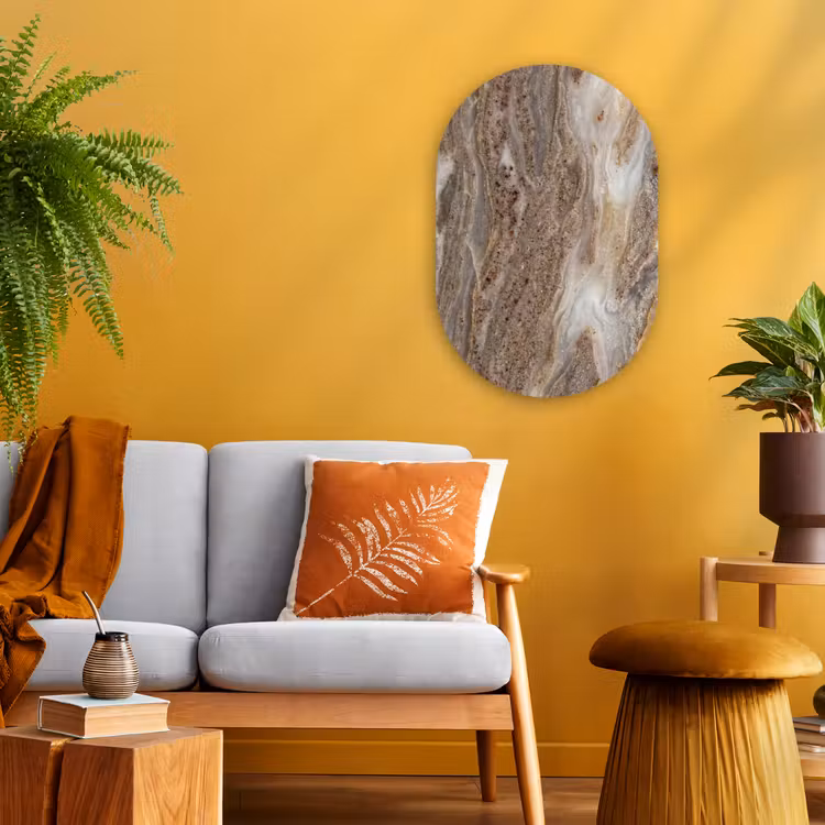 Muurovaal - Kunststof - Textuur - Steen - Abstract - Beige — 1