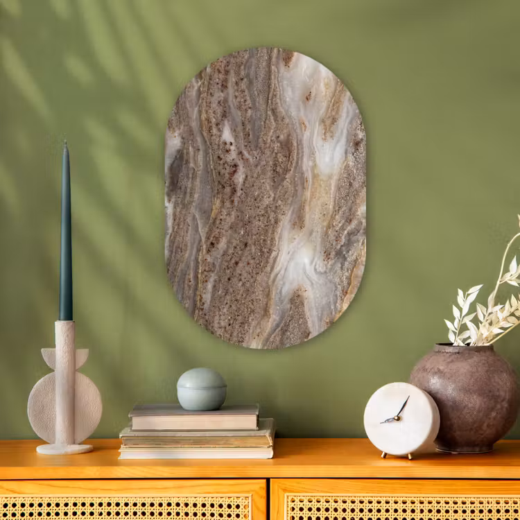 Muurovaal - Kunststof - Textuur - Steen - Abstract - Beige — 2