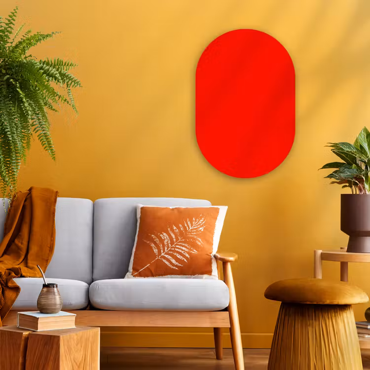 Muurovaal - Kunststof - Vibrant - Vermilion - Rood — 1
