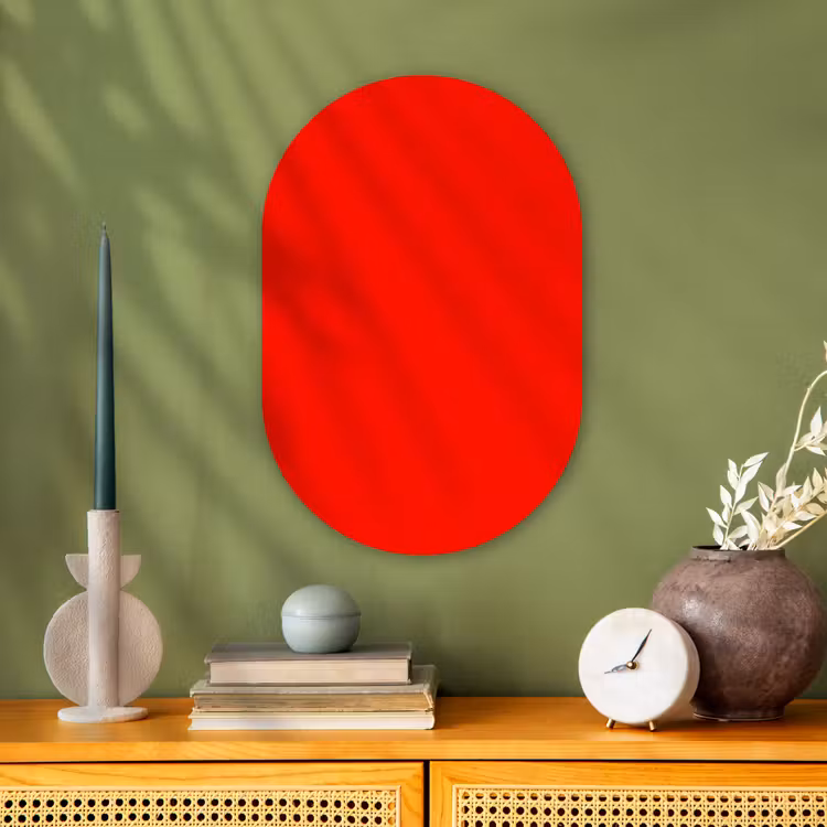 Muurovaal - Kunststof - Vibrant - Vermilion - Rood — 2