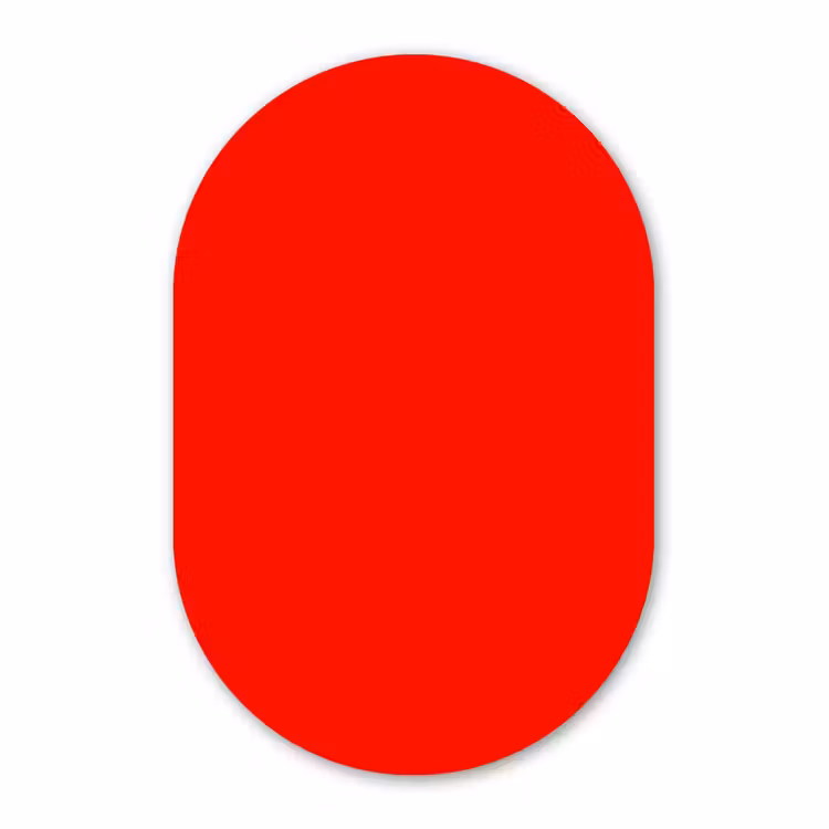 Muurovaal - Kunststof - Vibrant - Vermilion - Rood — 3