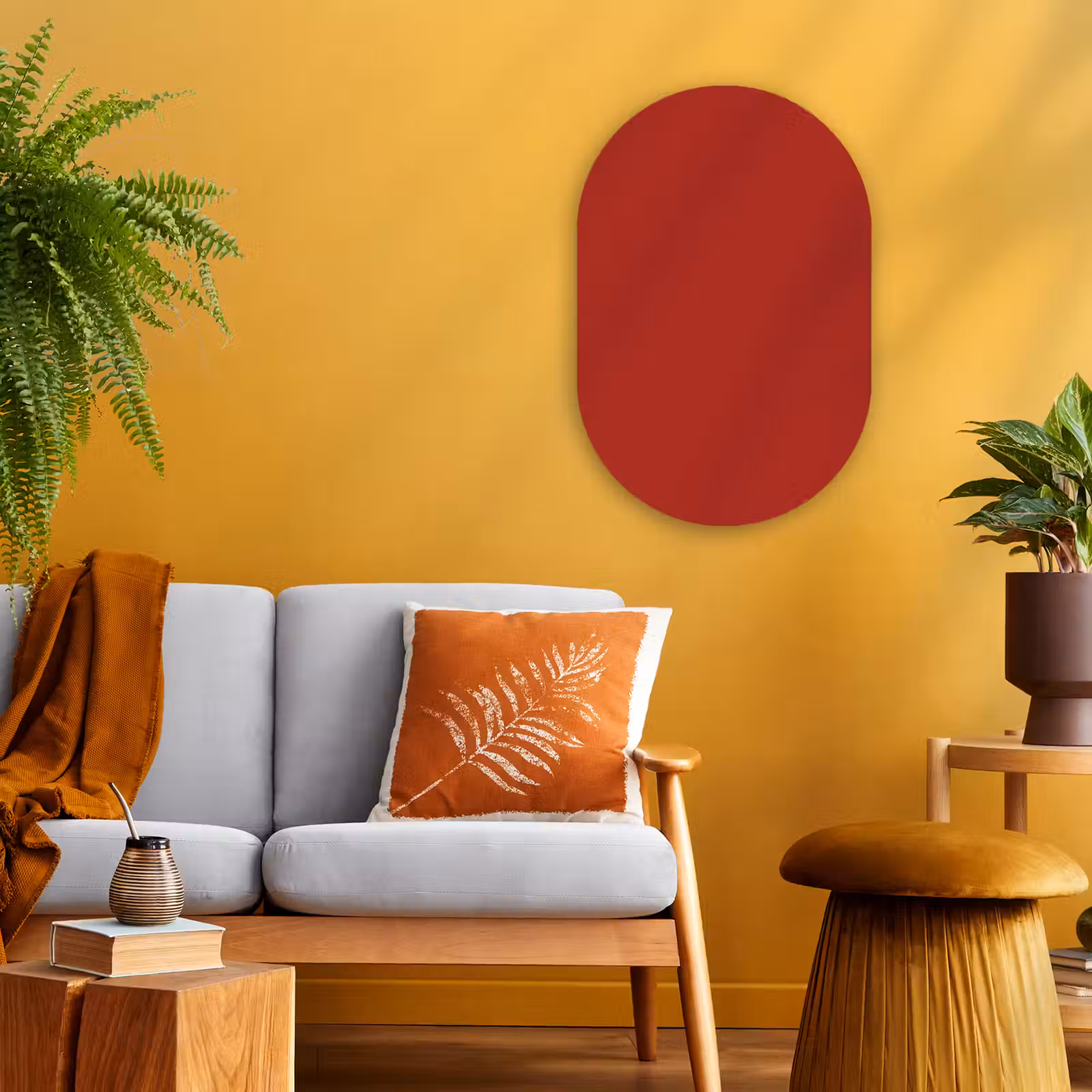 Muurovaal - Kunststof - Deep - Crimson - Rood — 1
