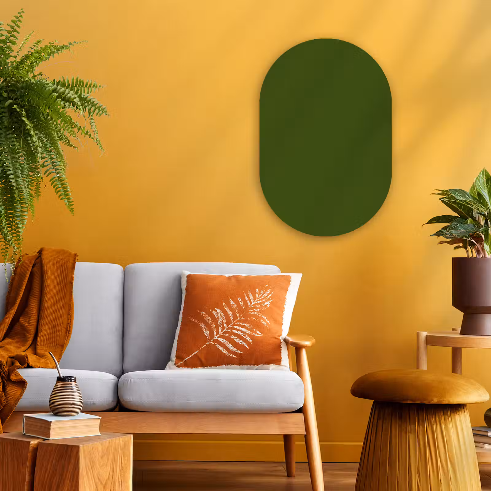 Muurovaal - Kunststof - Olive - Drab - Groen — 1